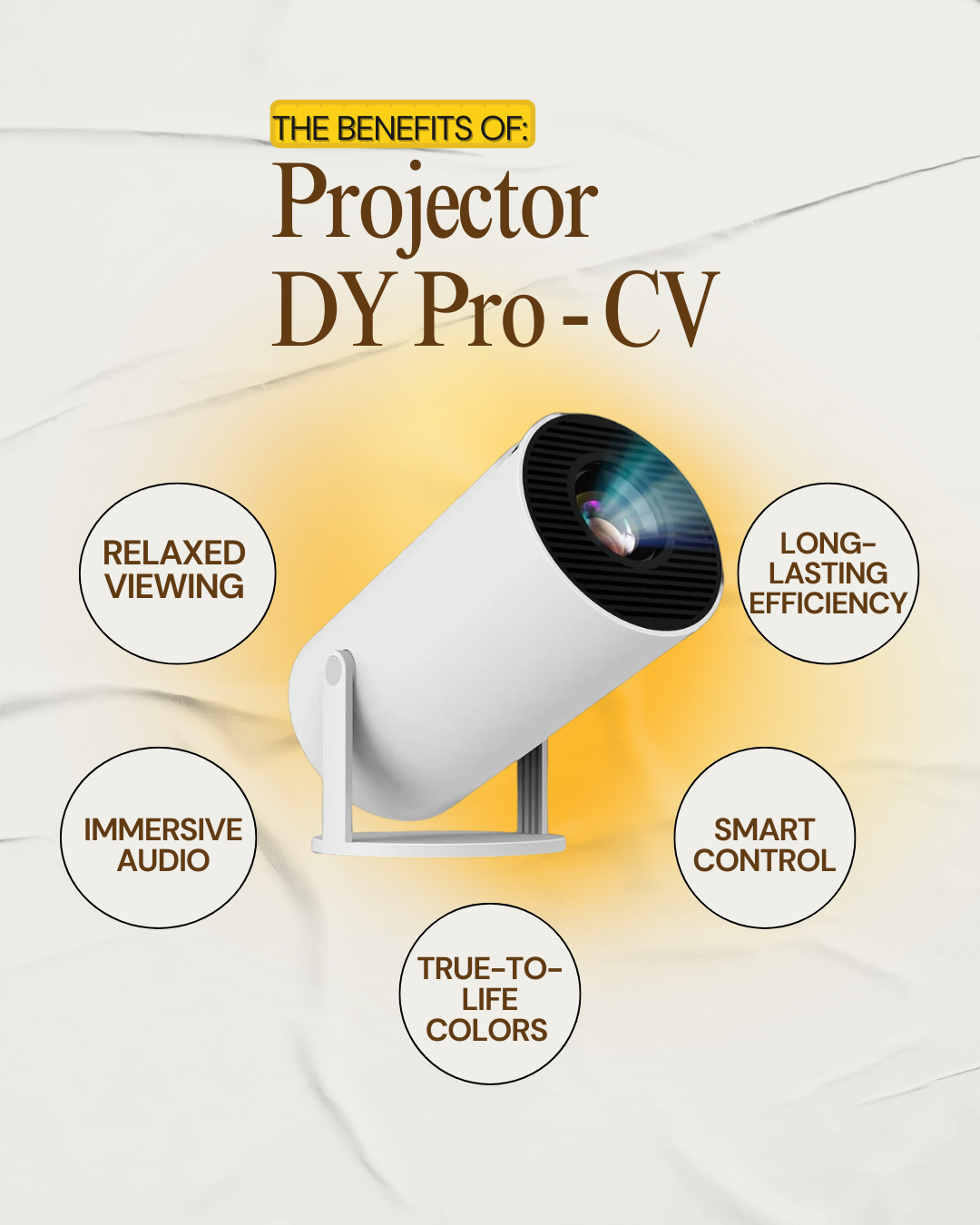 Cinevibe DY Pro-CV – Portable Short-Throw Smart Projector