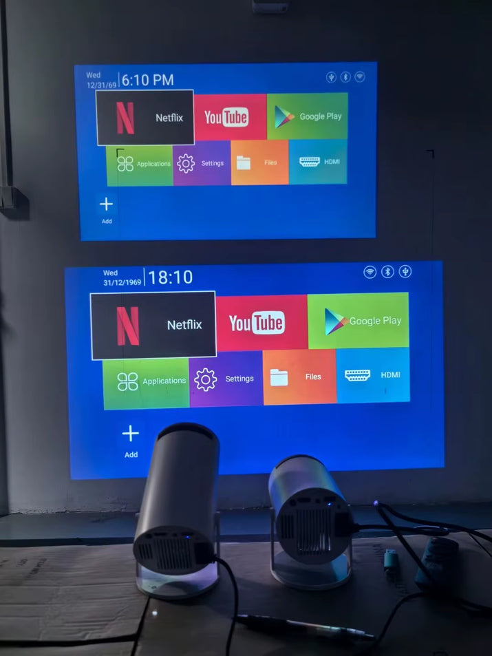 Newest Smart Mobile Android Mini LED Wifi6 Proyector 3D 4K Mini Pocket Wireless Mobile Projector HY300 Pro