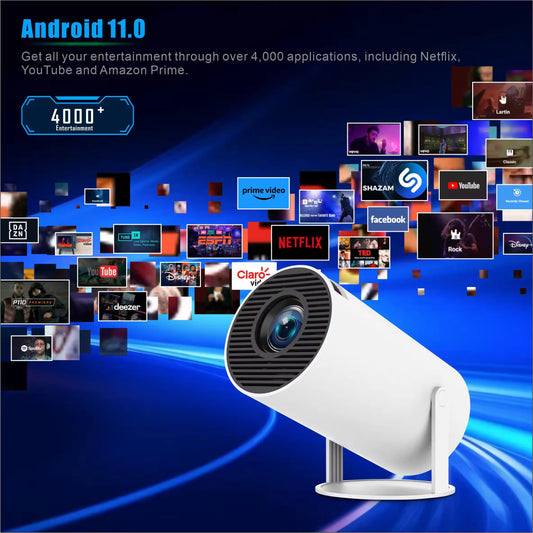 2025 Android Wifi Projector HY300 Portable Android 11 Smart Projector Proyector Mini Home Theater