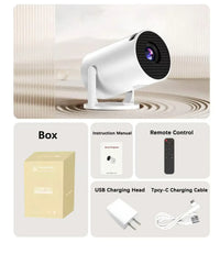 New HY300 Portable 4K Projector Android11 300ANSI Electronic Focus BT54 Speaker Outdoor Camping Movie ﻿